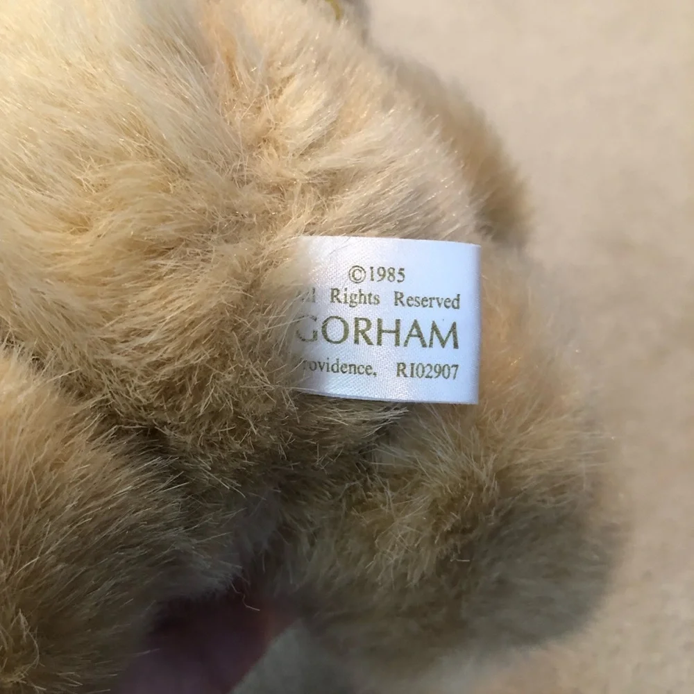 Gorham Remembears Teddy Bear Vintage 1985 Red Green Scarf Hat Jointed Plush NWT - Picture 4 of 8